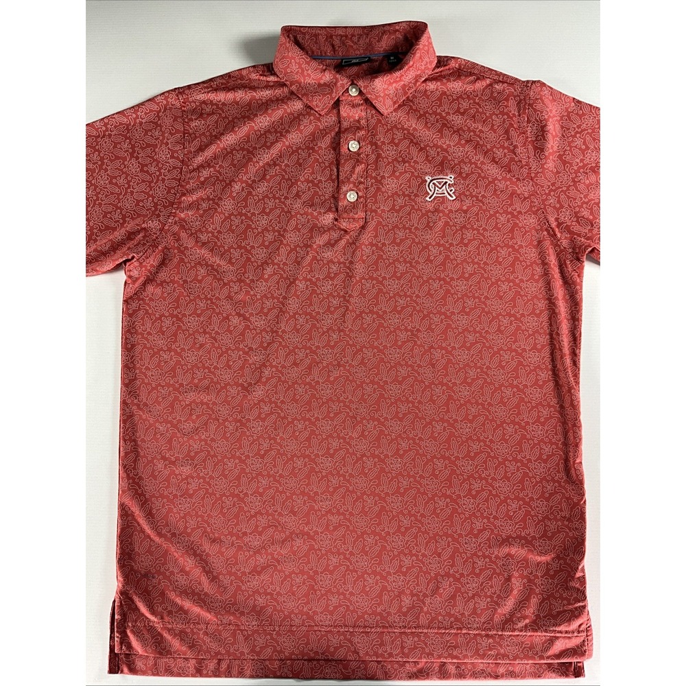 FootJoy Polo Shirt Mens Size M Red Performance Golf White